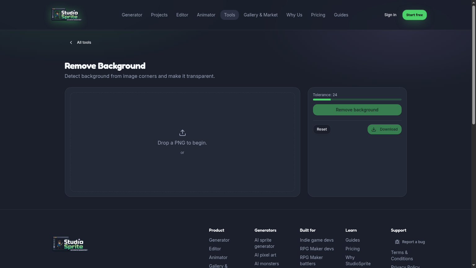 Remove Background tool interface
